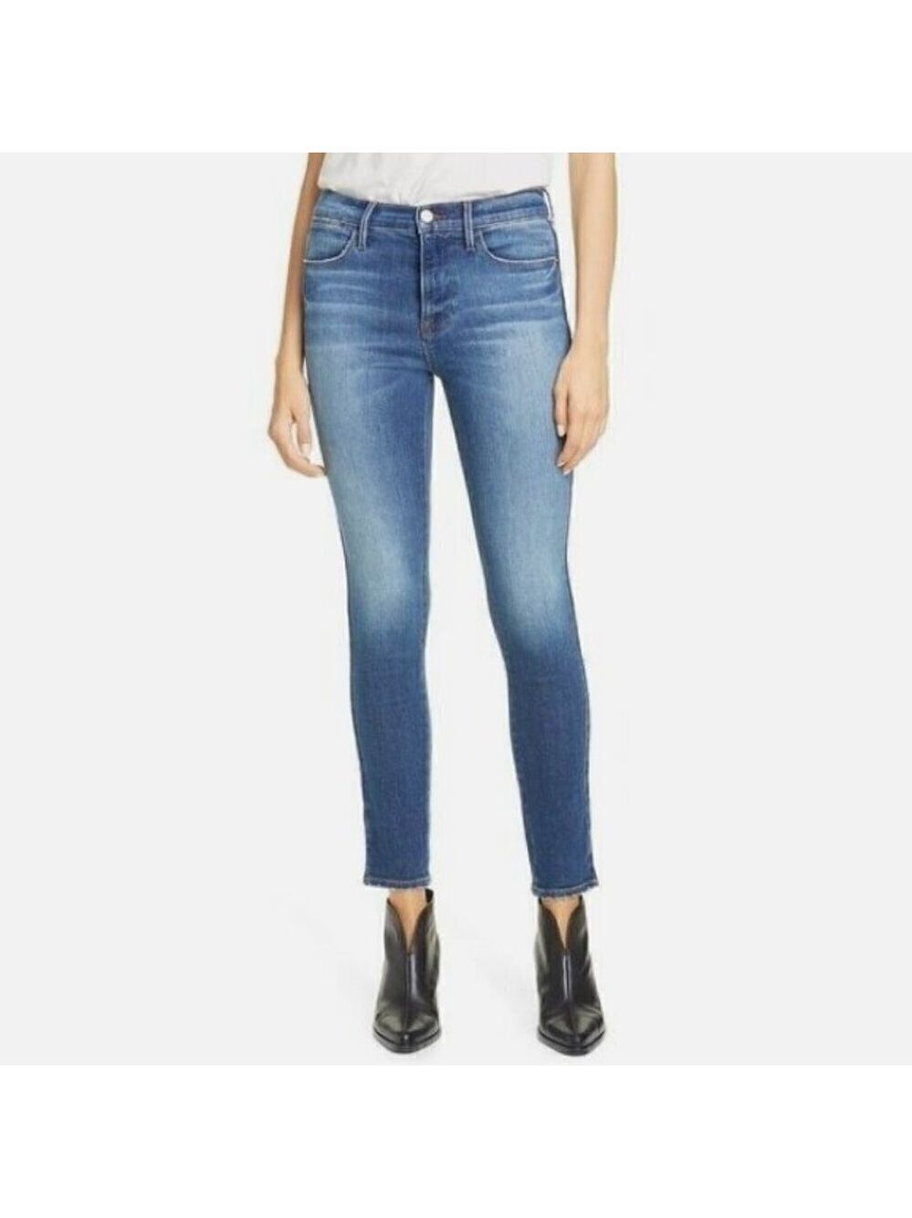 Frame Le High Skinny Tuxedo Stripe Jeans Size 26 NWT